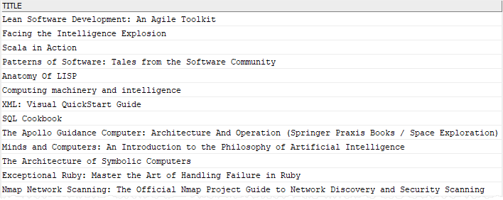 Db2 Select single column